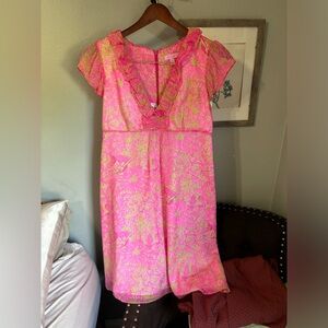 Lilly Pulitzer Pink and green dress, perfect condition